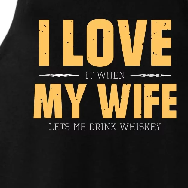 I Love My Wife Whiskey Gift Bourbon Single Malt Whiskey Ladies Tri-Blend Wicking Tank