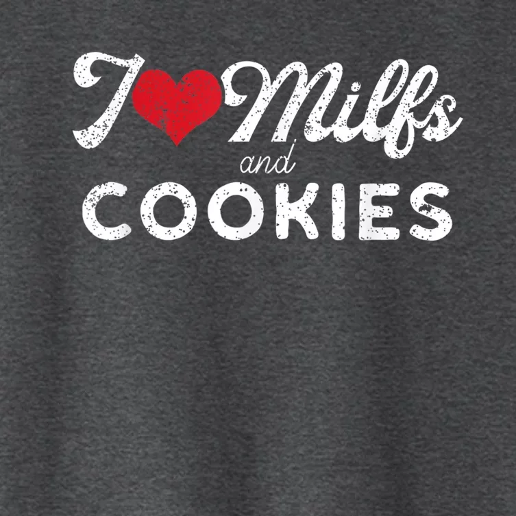 I Love Milfs And Cookies Gift Funny Cougar Lover Joke Gift Women's Crop Top Tee