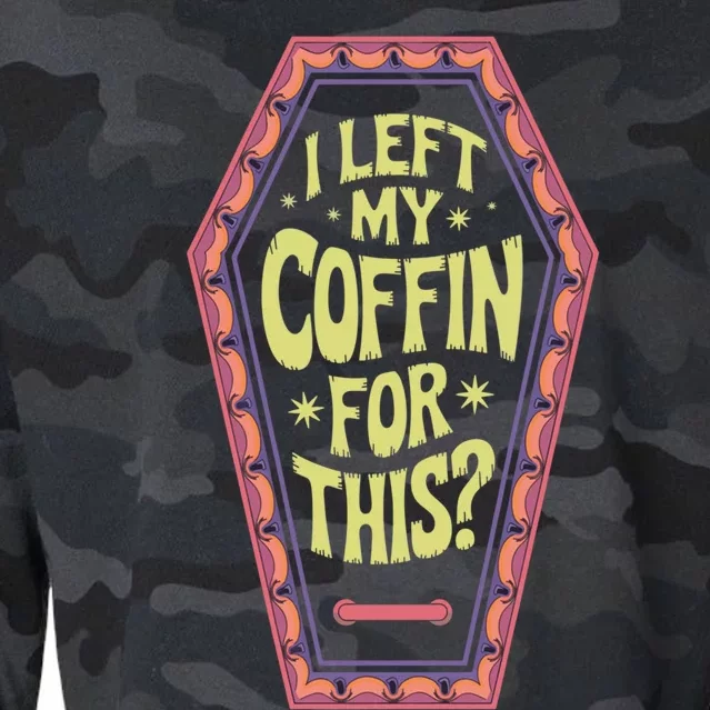 I Left My Coffin For This Funny Halloween Coffin Cropped Pullover Crew