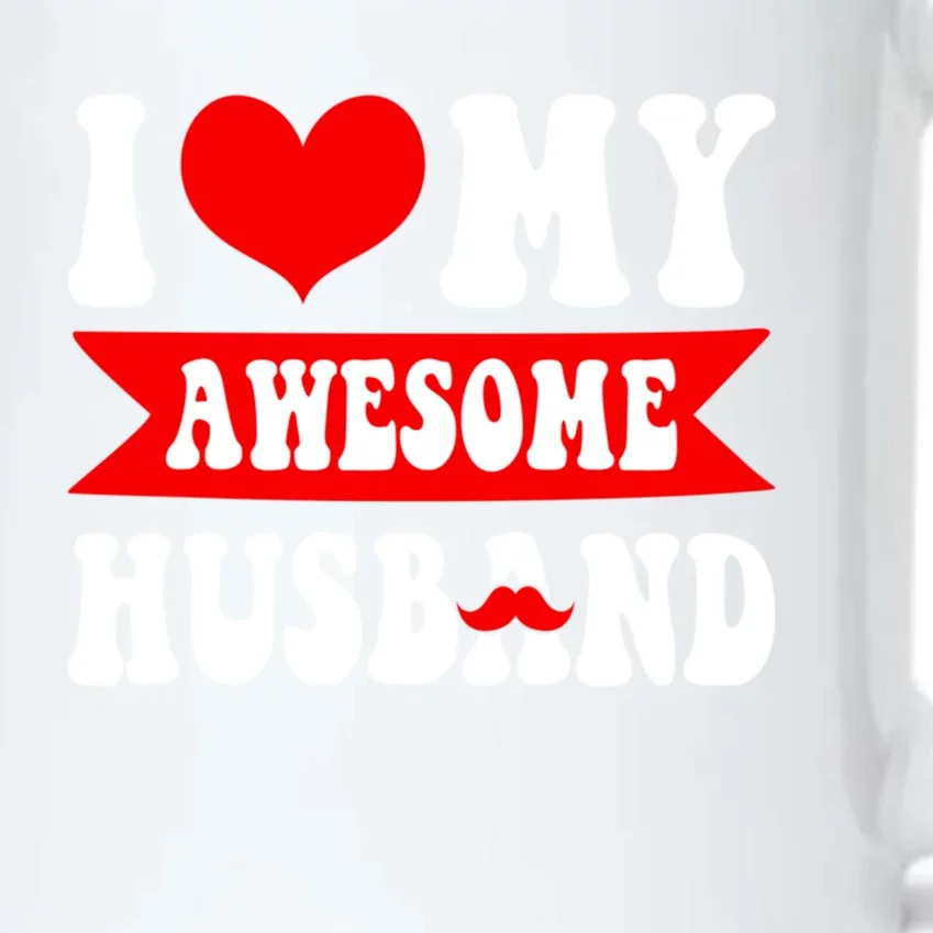 I Love My Awesome Husband Valentine's Day Matching Couple Gift Black Color Changing Mug