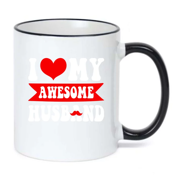 I Love My Awesome Husband Valentine's Day Matching Couple Gift Black Color Changing Mug