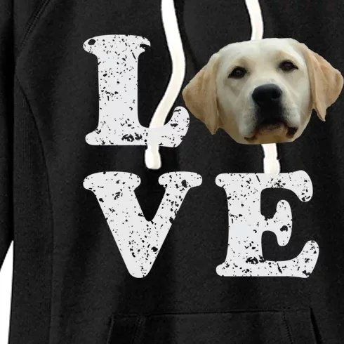 I Love My Yellow Lab Funny Gift Labrador Retriever Dog Gift Women's Fleece Hoodie