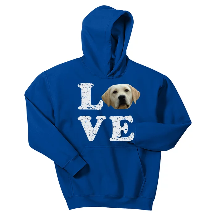 I Love My Yellow Lab Funny Gift Labrador Retriever Dog Gift Kids Hoodie