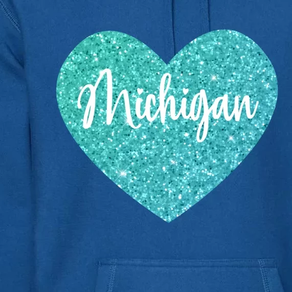 I Love Michigan Usa Heart Great Gift Premium Hoodie