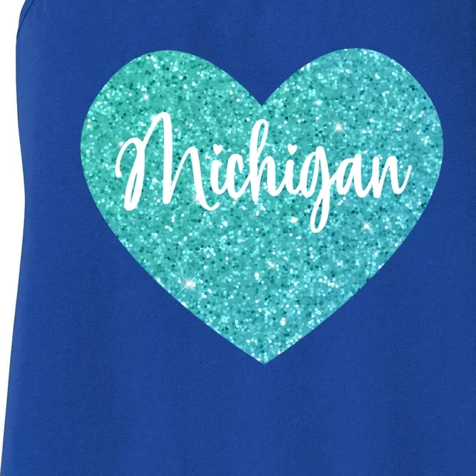 I Love Michigan Usa Heart Great Gift Women's Racerback Tank