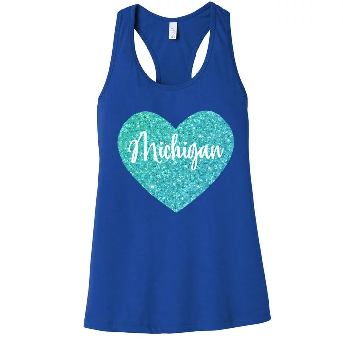 I Love Michigan Usa Heart Great Gift Women's Racerback Tank