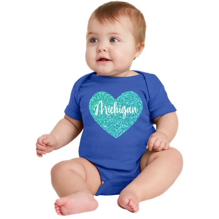 I Love Michigan Usa Heart Great Gift Baby Bodysuit