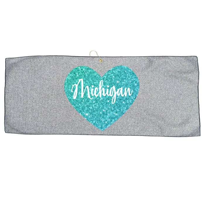 I Love Michigan Usa Heart Great Gift Large Microfiber Waffle Golf Towel