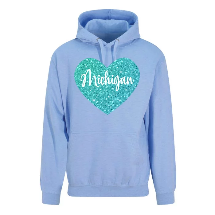 I Love Michigan Usa Heart Great Gift Unisex Surf Hoodie