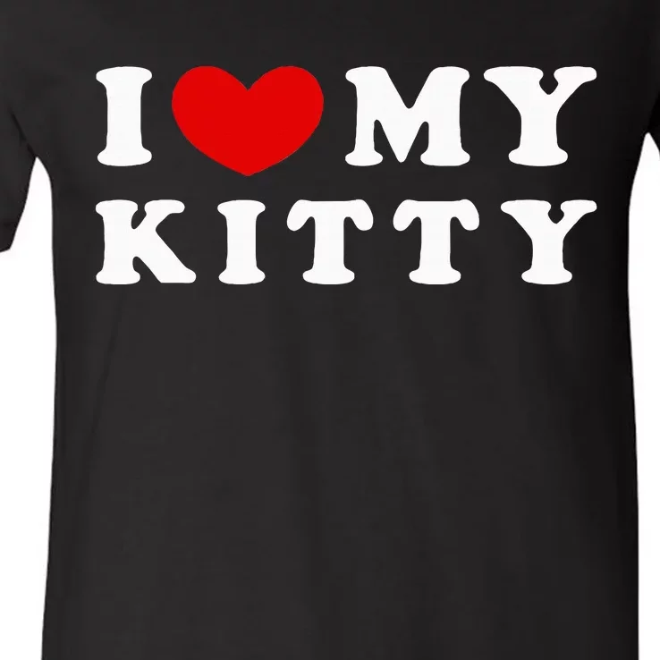 I Love My Kitty V-Neck T-Shirt