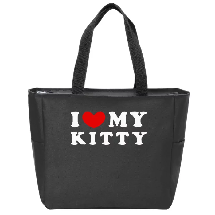 I Love My Kitty Zip Tote Bag