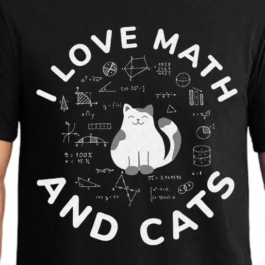 I Love Math And Cats Funny Math Teacher Pajama Set