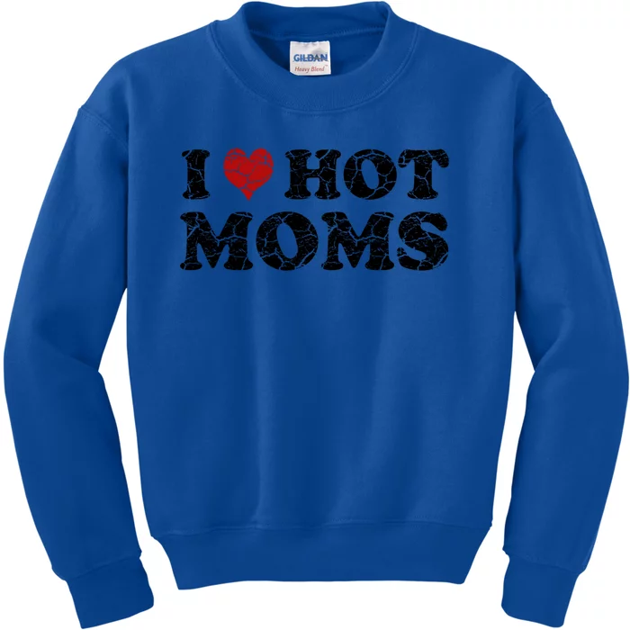 I Love Moms Funny Red Heart Love Moms I Love My Mama Gift Kids Sweatshirt