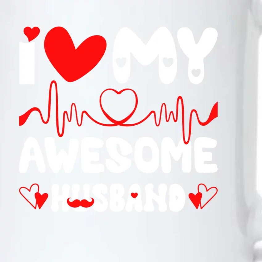 I Love My Awesome Husband Valentine's Day Matching Couple Gift Black Color Changing Mug