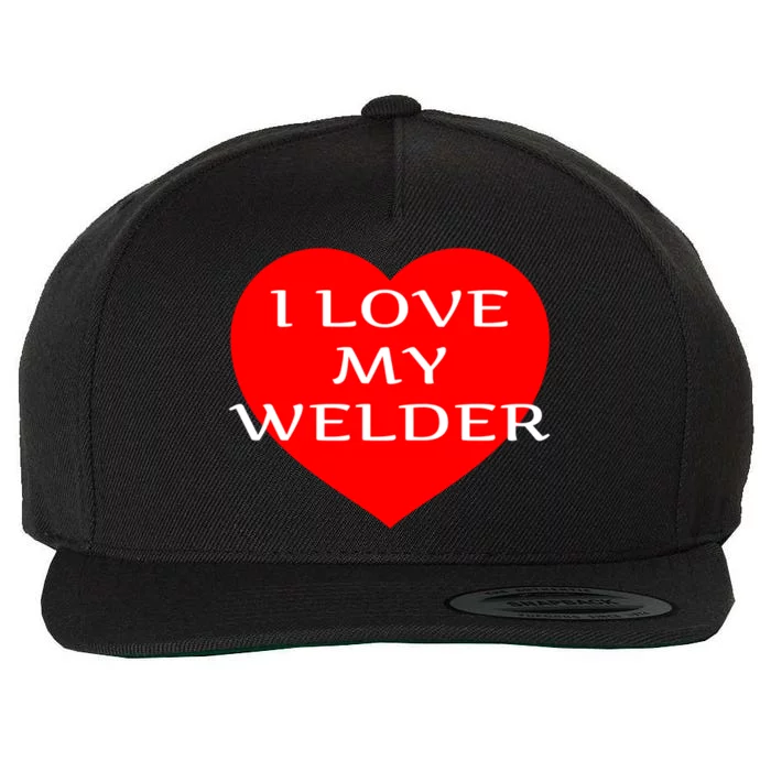 I Love My Welder Friend Wife Fiancee Mom Red Heart Gift Meaningful Gift Wool Snapback Cap