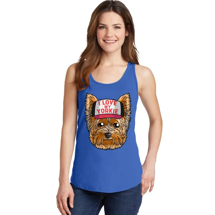 I Love My Yorkie Cute Dog Mom Gift Ladies Essential Tank