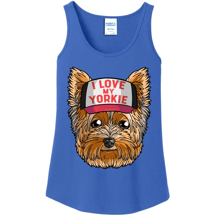 I Love My Yorkie Cute Dog Mom Gift Ladies Essential Tank