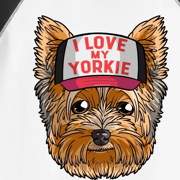 I Love My Yorkie Cute Dog Mom Gift Toddler Fine Jersey T-Shirt