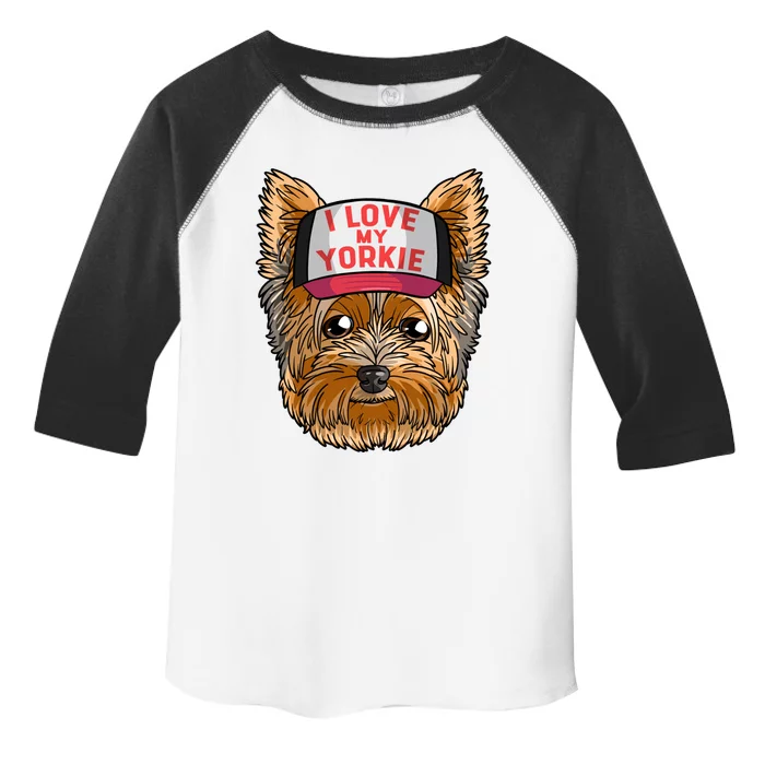 I Love My Yorkie Cute Dog Mom Gift Toddler Fine Jersey T-Shirt