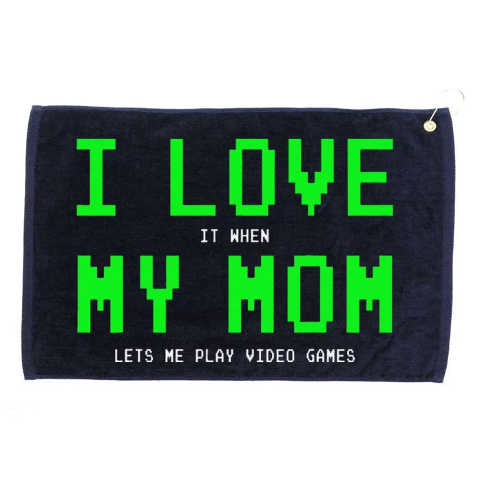 I Love My Mom Gamer Gifts For Teen Boy Video Games Grommeted Golf Towel