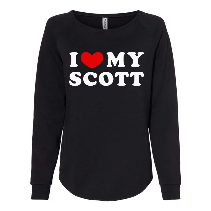 I Love My Scott I Heart My Scott Womens California Wash Sweatshirt