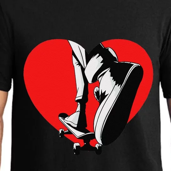 I Love My Skateboard Skateboarding Lover Valentines Day Pajama Set