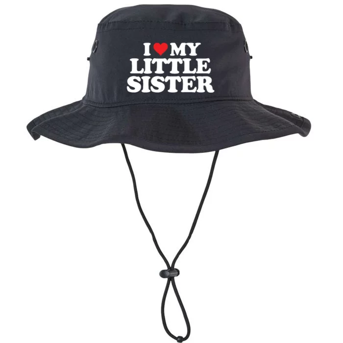 I Love My Little Sister Heart Funny Fun Gift Legacy Cool Fit Booney Bucket Hat