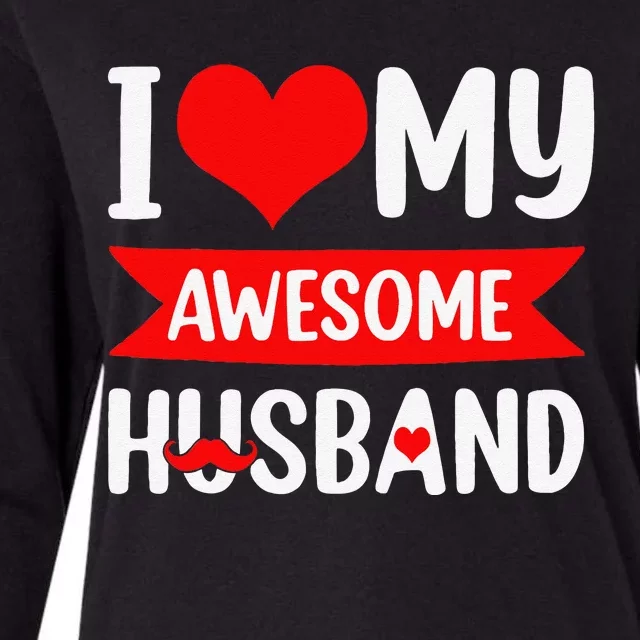 I Love My Husband Red Heart Funny Valentines Day Womens Cotton Relaxed Long Sleeve T-Shirt