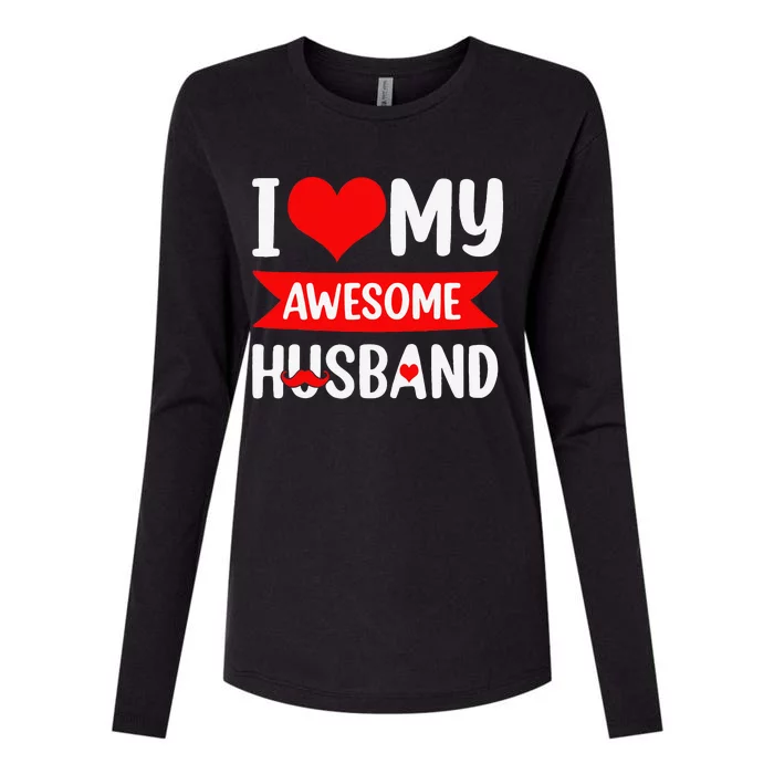 I Love My Husband Red Heart Funny Valentines Day Womens Cotton Relaxed Long Sleeve T-Shirt