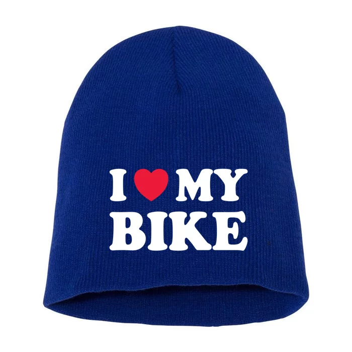 I Love My Bike Cute Gift Short Acrylic Beanie