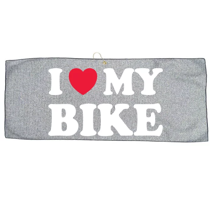 I Love My Bike Cute Gift Large Microfiber Waffle Golf Towel