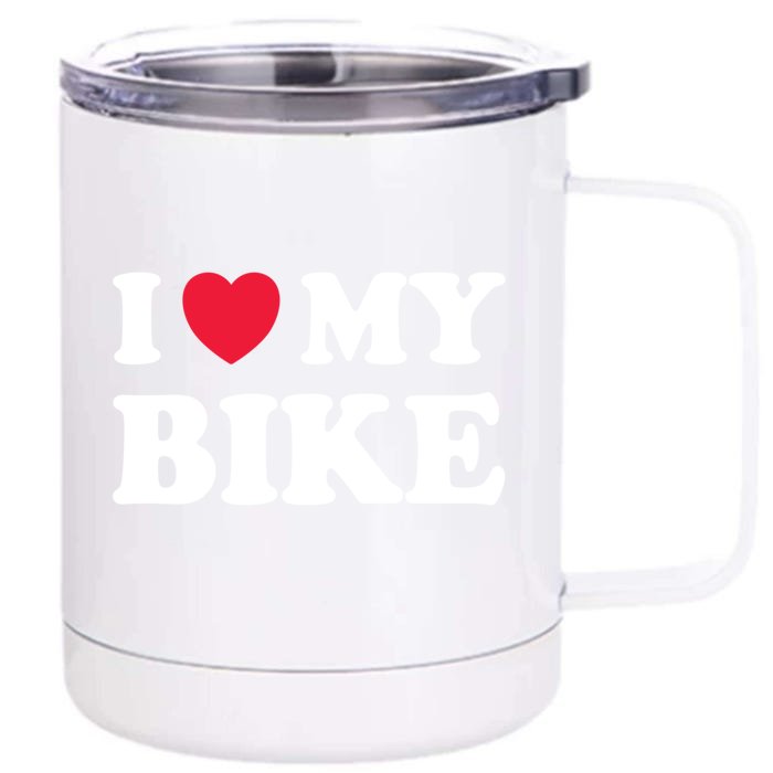 I Love My Bike Cute Gift Front & Back 12oz Stainless Steel Tumbler Cup