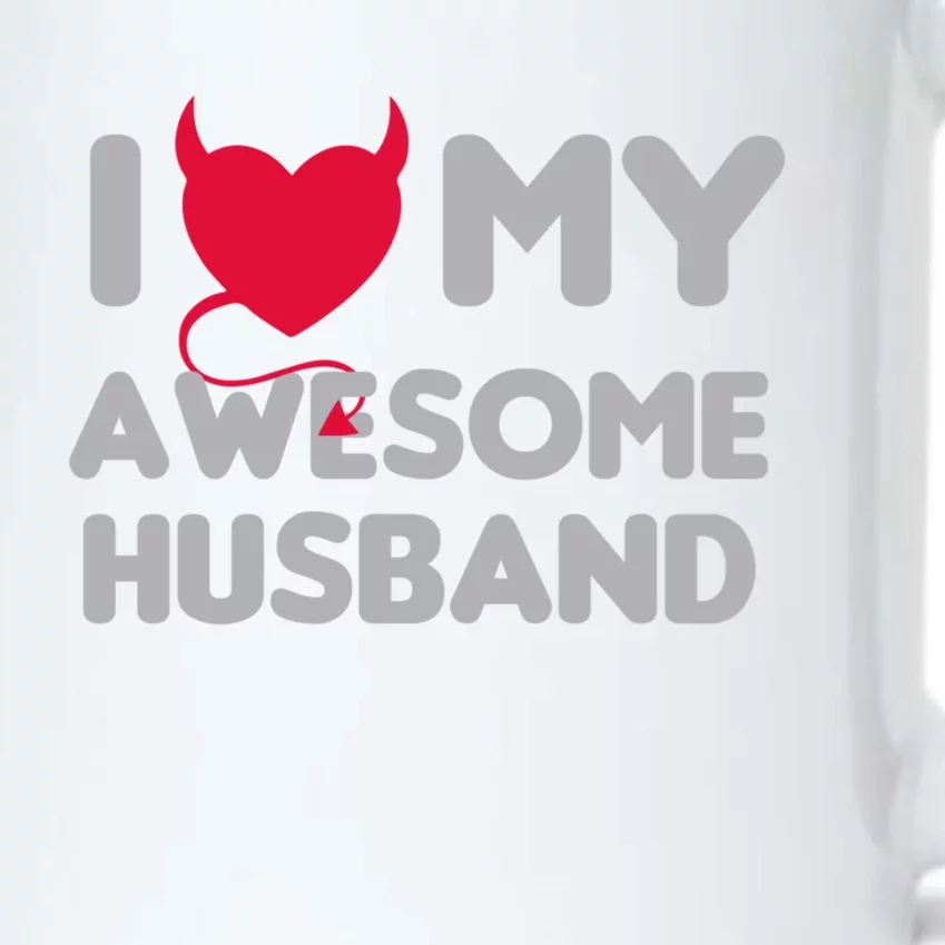 I Love My Awesome Husband Couple Matching Valentines Day Gift Black Color Changing Mug