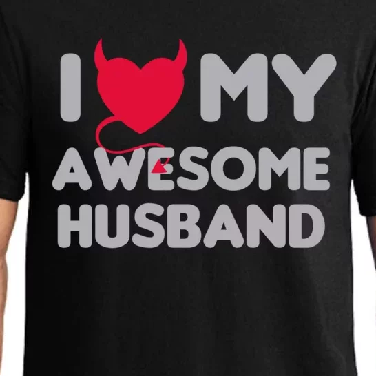 I Love My Awesome Husband Couple Matching Valentines Day Gift Pajama Set