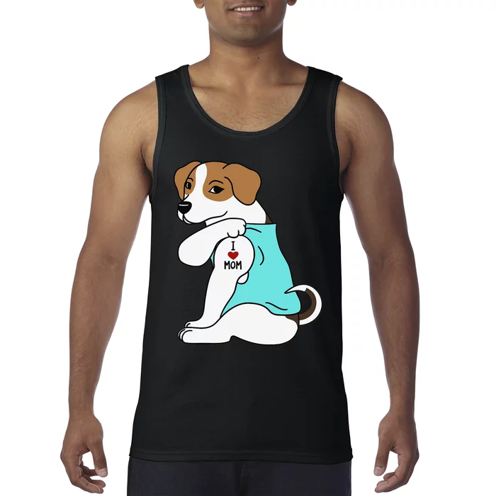 I Love Mom Tattoo Jack Russell Terrier Mother's Day Dog Tank Top