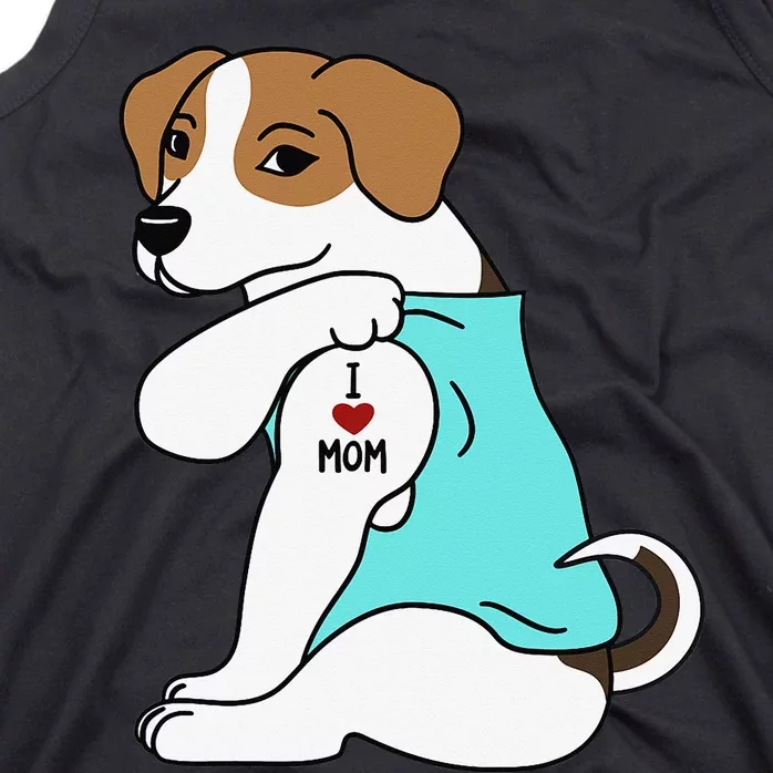 I Love Mom Tattoo Jack Russell Terrier Mother's Day Dog Tank Top