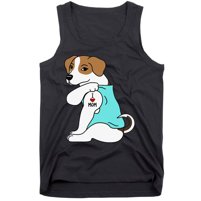 I Love Mom Tattoo Jack Russell Terrier Mother's Day Dog Tank Top