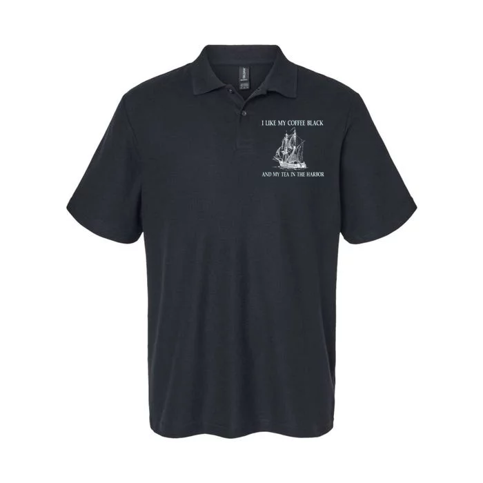 I Like My Coffee Black And Tea In The Harbor Softstyle Adult Sport Polo