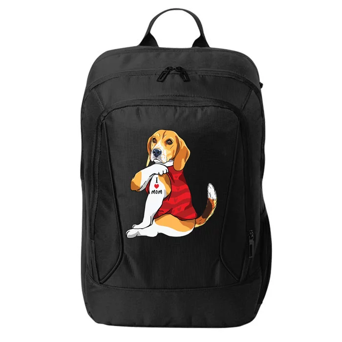 I Love Mom Tattoo Beagle Dog Lover Women Gifts Beagle Mom City Backpack