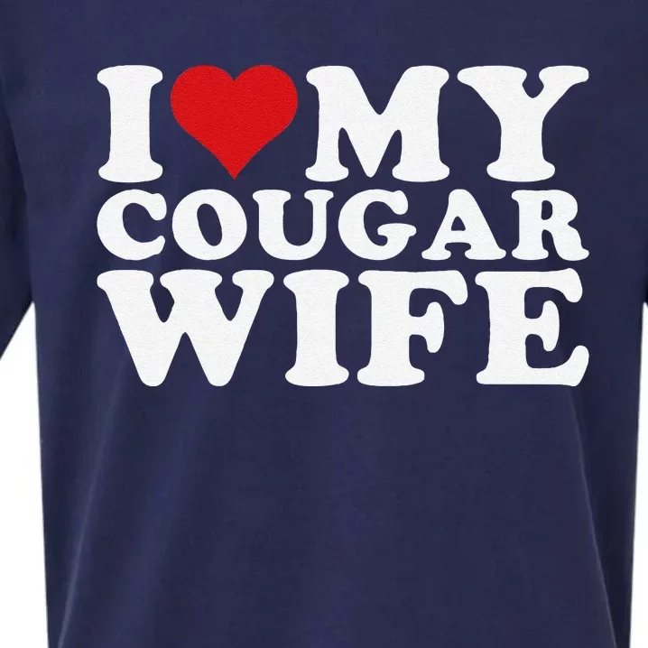 I Love My Cougar Wife I Heart My Cougar Wife Sueded Cloud Jersey T-Shirt