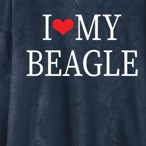 I Love My Beagle Hooded Wearable Blanket