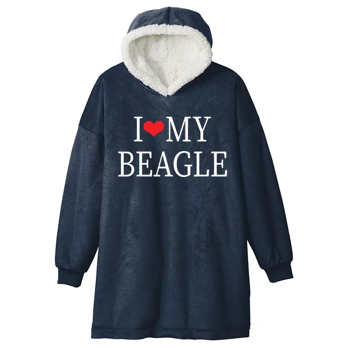 I Love My Beagle Hooded Wearable Blanket