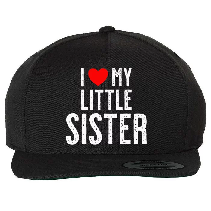 I Love My Little Sister Wool Snapback Cap