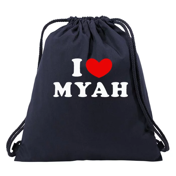 I Love Myah I Heart Myah Drawstring Bag