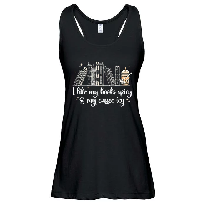 I Like My Books Spicy And My Coffee Icy, Spicy Book Coffee Ladies Essential Flowy Tank