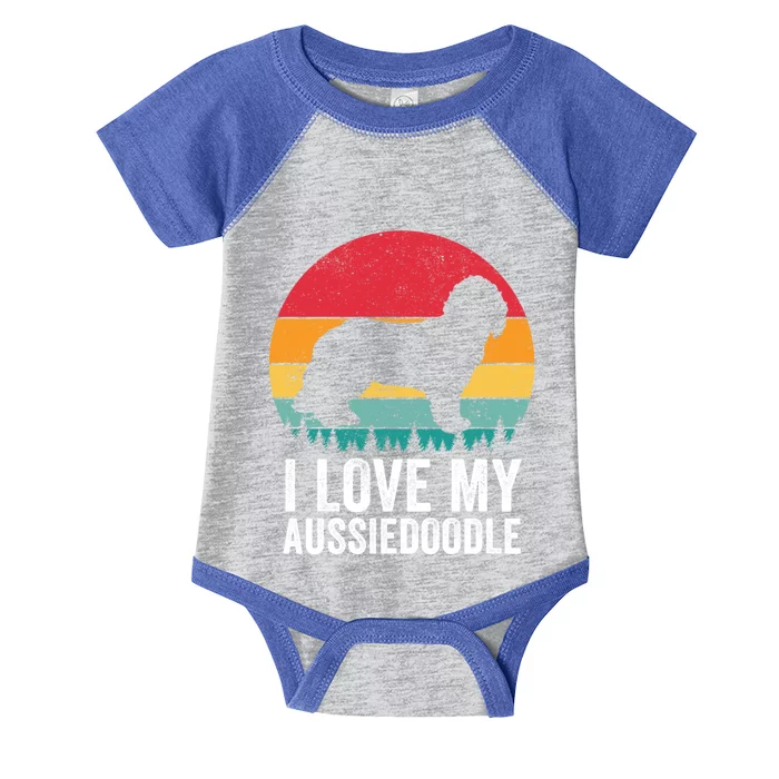 I Love My Aussiedoodle Mom Dad Vintage Aussiedoodle Lover Meaningful Gift Infant Baby Jersey Bodysuit