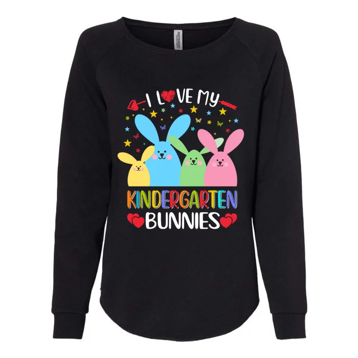 I Love My Kindergarden Bunnies Funny Teacher School Design Gift Womens California Wash Sweatshirt