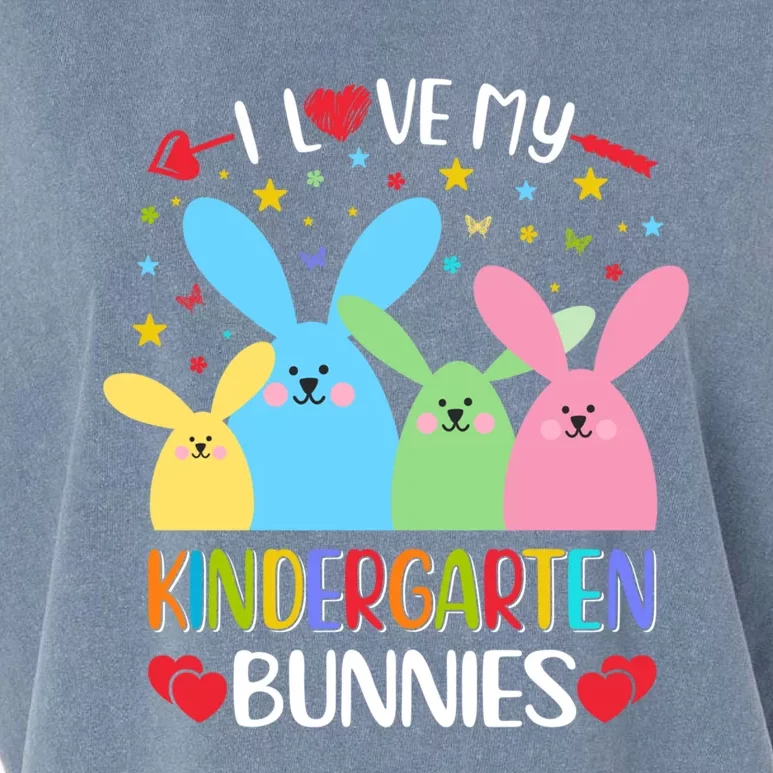 I Love My Kindergarden Bunnies Funny Teacher School Design Gift Garment-Dyed Women's Muscle Tee