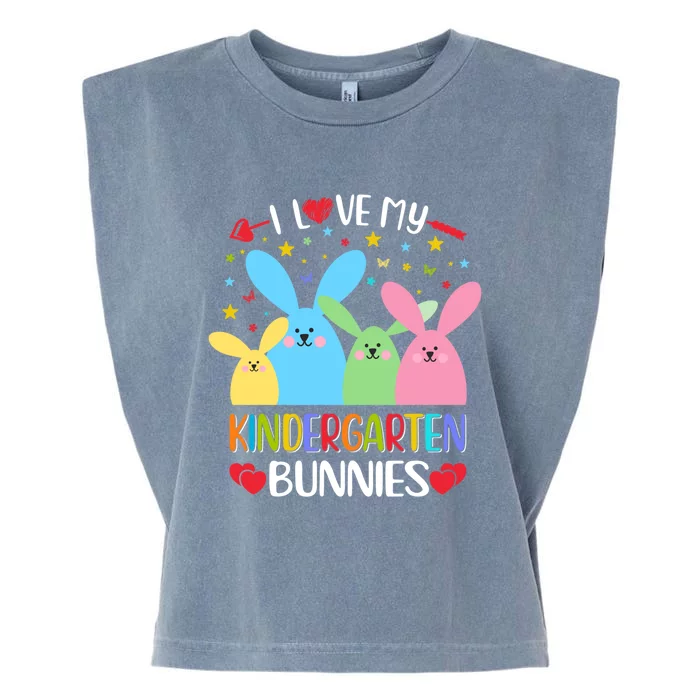 I Love My Kindergarden Bunnies Funny Teacher School Design Gift Garment-Dyed Women's Muscle Tee