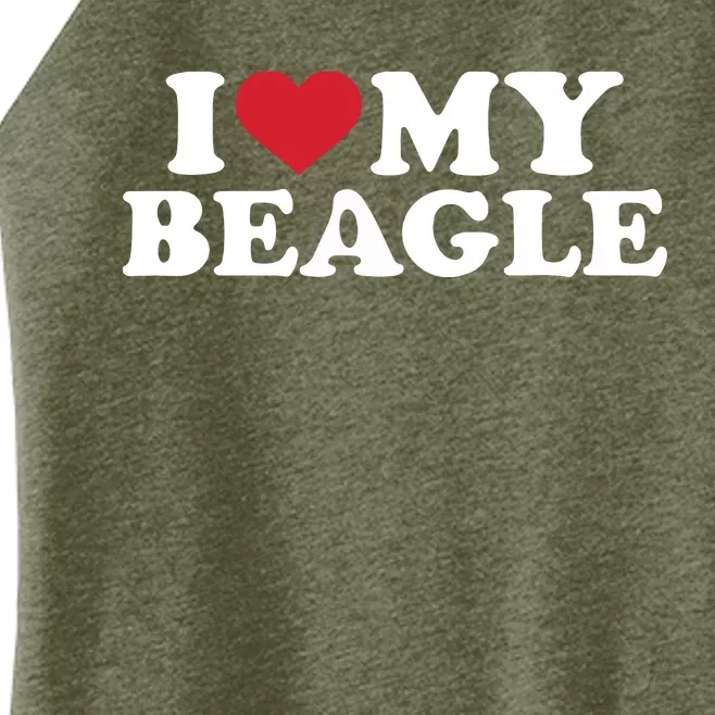 I Love My Beagle Women’s Perfect Tri Rocker Tank